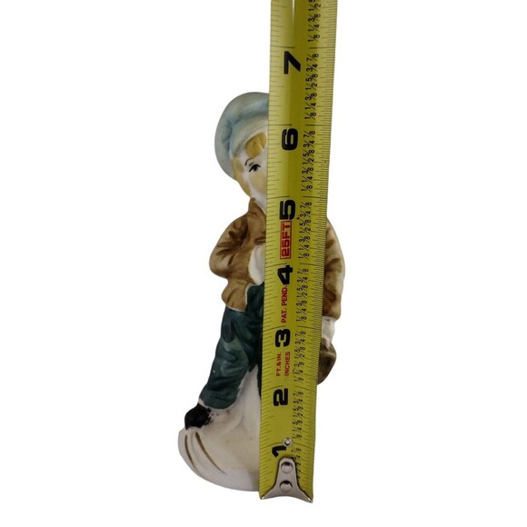 VTG Hand-Painted Dutch Boy Figurine In Brown Jacket Bow Tie Hat Lunch Box 6.5" - Picture 6 of 6